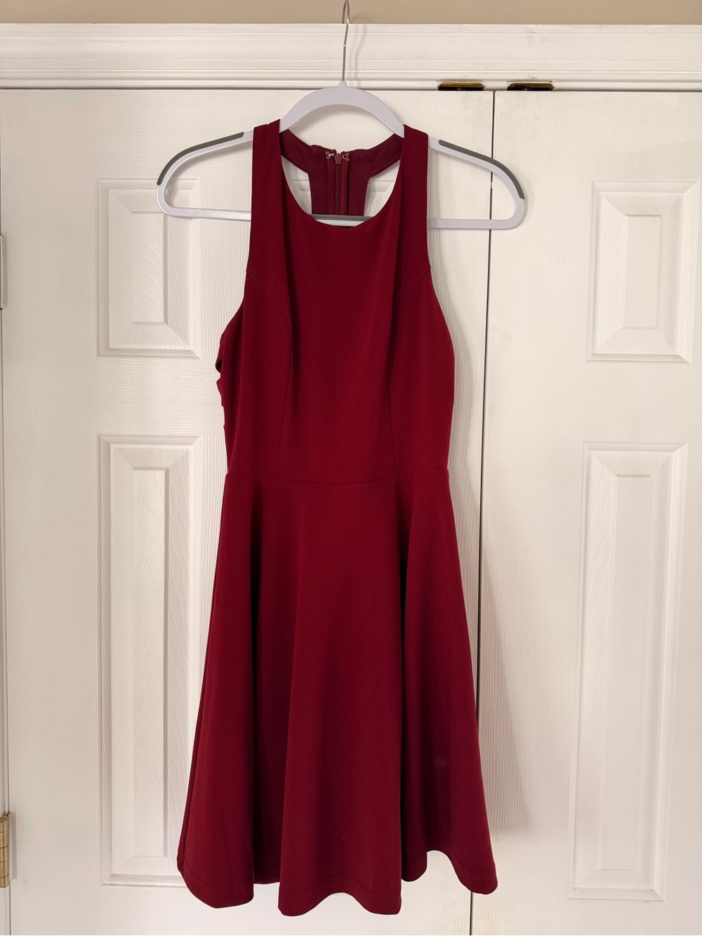 Lulu's Wine Red Backless A-Line Mini Dress